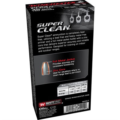 Winchester Super Clean Lead Free Full Metal Jacket 165 Grain .45 ACP/Auto 1100 fps 020892223066