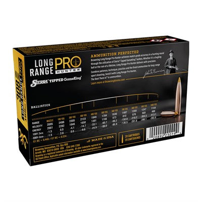 Browning Long Range Pro Sierra Tipped GameKing boat-tail 165 Grain .308 Win / 7.62x51mm 2661 ft lbs 020892230194