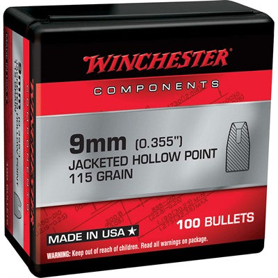 9mm (0.355") JHPN Jacketed Hollow Point Notched Handgun Bullets