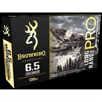 Browning 6.5mm Creedmoor Long Range Pro 130 grain Sierra MatchKing Boat Tail ammunition