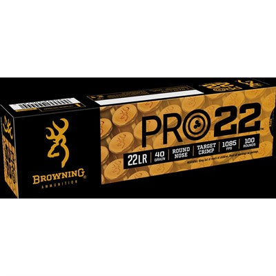 Browning Pro22 Subsonic Velocity Lead Round Nose 40 Grain .22 Long Rifle 1085 fps 020892104730
