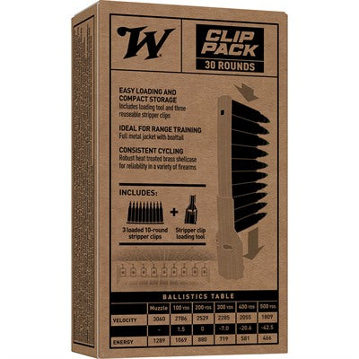 Winchester 5.56x45mm NATO M855 Green Tip Clip Pack 62 grain Full Metal Jacket ammunition