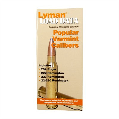 Lyman Reloading Load Data Book 20 & 22 Cal