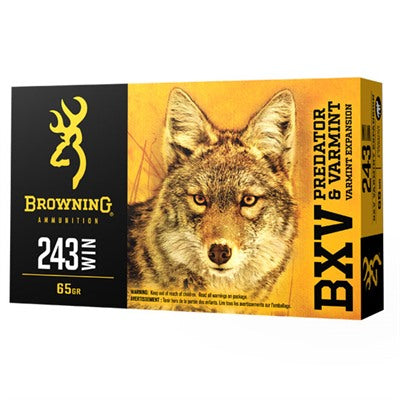 Browning .243 Winchester BXV 65 grain Varmint Expansion Polymer Tip ammunition