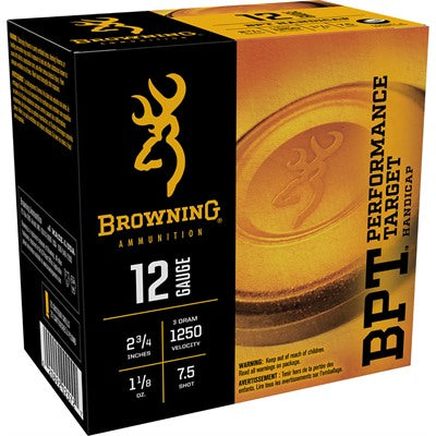 Browning 12 Gauge Shotgun Ammo BPT Performance Target Handicap 2.75 in 1-1/8 oz #7.5