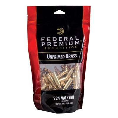Federal 224 Valkyrie Unprimed Brass Cases 100/Bx
