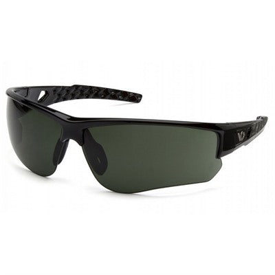 Pyramex Atwater Anti-Fog Shooting Glasses Forest Gray Lens w/ Black and Silver Frames
