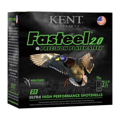 Kent Cartridge K122FS302 Fasteel 2.0 Waterfowl 12 Gauge 2.75" 1-1/16oz 2 Shot 1550 fps 656308111469