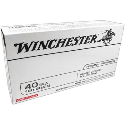 Winchester .40 S&W USA 180 grain Bonded Jacket Hollow Point ammunition