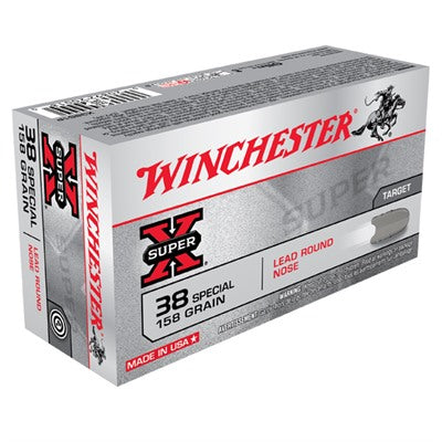 Winchester Super X Lead Round Nose 158 Grain .38 Special 755 fps 020892200180