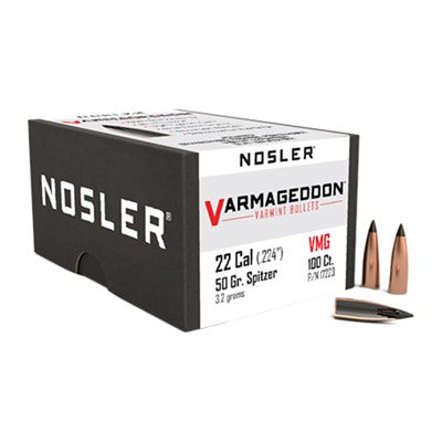 22 Cal (0.224") Varmageddon Flat Base Tipped Reloading Bullets