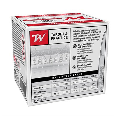 Winchester 7.62x39mm USA White Box 123 grain Full Metal Jacket ammunition