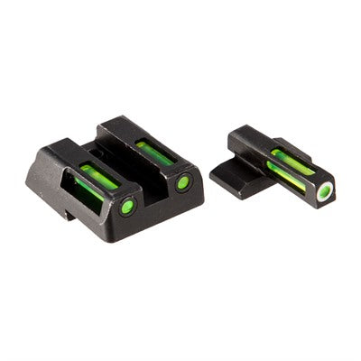 LiteWave H3 Tritium Front Sight Set Green LitePipes White Ring
