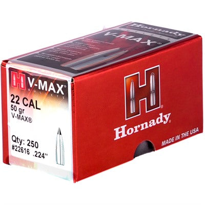 .224" V-MAX Polymer Tip Boat Tail Bullets