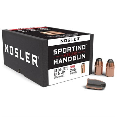 Nosler Sporting Handgun .357" 38 Caliber JHP Bullets