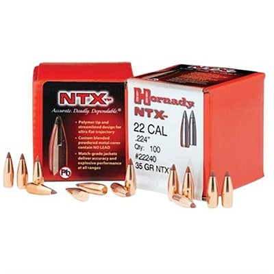 22 Cal .224" NTX Rifle Bullets for Reloading