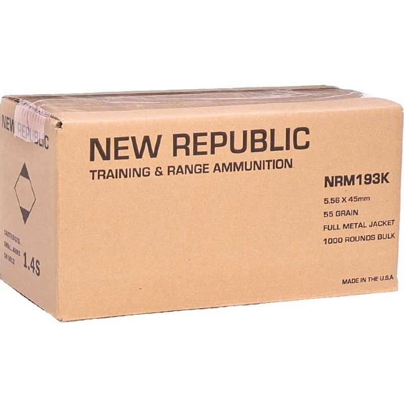 New Republic 5.56x45mm 55 Grain Full Metal Jacket(FMJ) - Made in USA