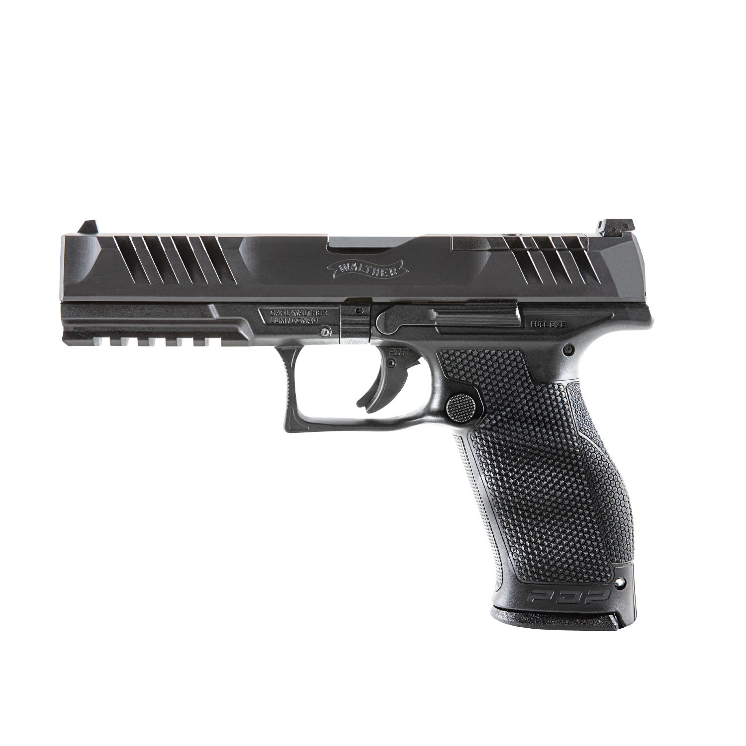 Walther Arms 2858134 PDP Optic Ready 9mm Luger Caliber with 5" Barrel, 10+1 Capacity, Black Finish Picatinny Rail Frame, Serrated/Optic Cut Black Steel Slide & Performance Duty Textured Polymer Grip