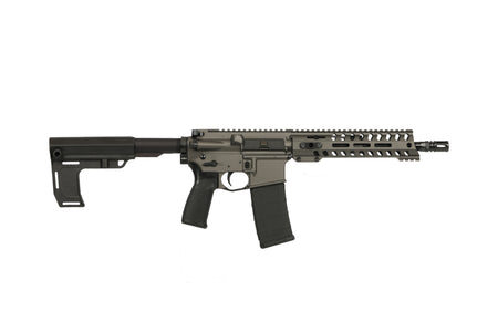 Patriot Ordnance Factory 2171 P15 Constable 300 Blackout 30+1 10.50" M-LOK Handguard, Tungsten Cerakote Aluminum Receiver w/Picatinny Rail, Black Polymer MFT Blade Stabilizer, MFT Grip