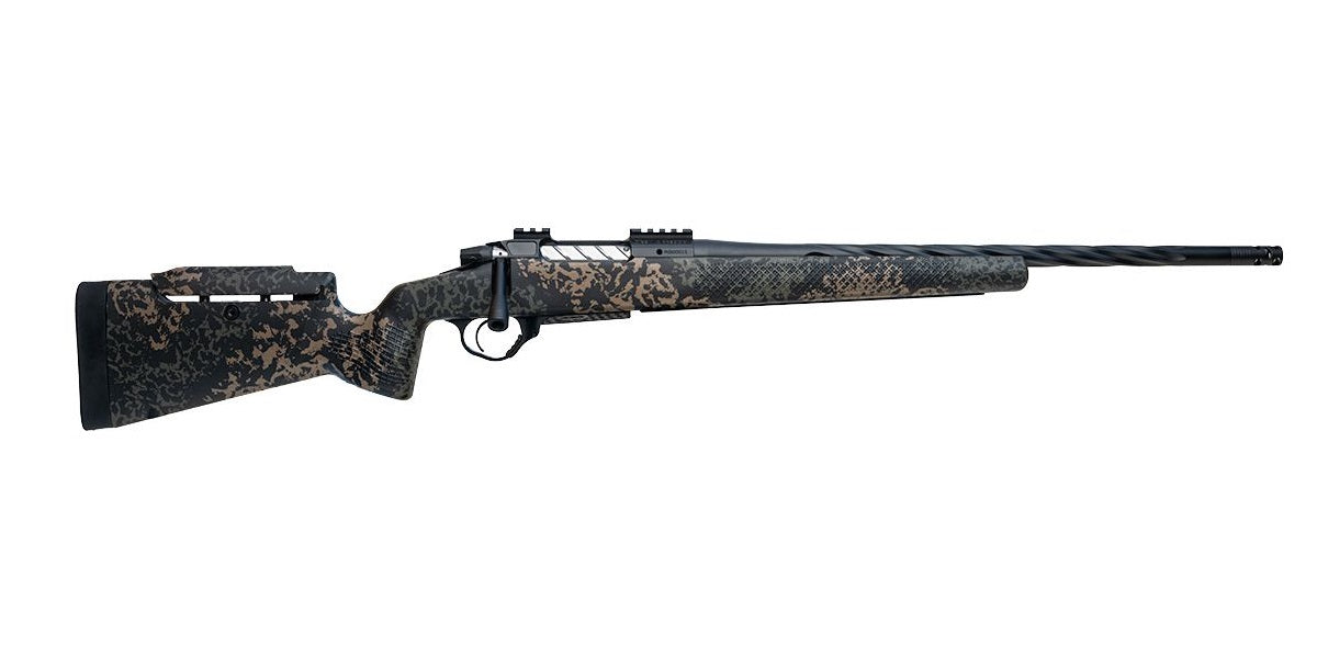 Seekins Precision 0011710237-F Havak PH3 6.5 PRC 24" Black Fluted Threaded Barrel, Black Picatinny Rail Steel Receiver, Adj Cheek Riser Woodland Shadow Synthetic Stock