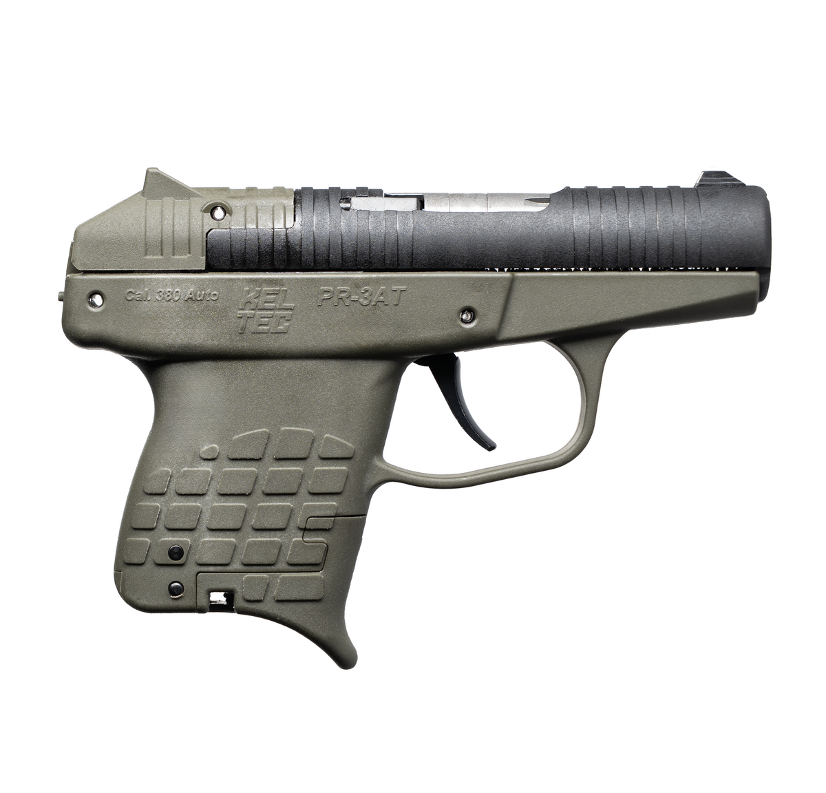 Kel-Tec PR3ATGRN10 PR-3AT Compact Frame 380 ACP 10+1 2.85" Black Rotating Barrel Shroud, Green Polymer Frame