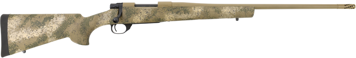 Howa HFN308PR 1500 Fence Line 308 Win 4+1 22" Burnt Bronze Cerakote Threaded Barrel, Burnt Bronze Cerakote Aluminum Drilled & Tapped Receiver, Prairie Reaper Camo Fixed Synthetic Stock, Right Hand