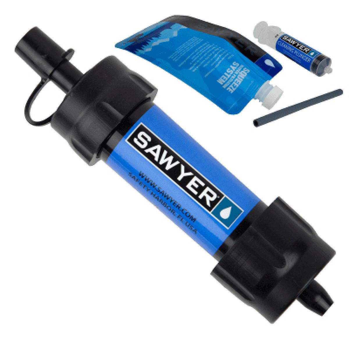 Sawyer MINI Water Filtration System 2 oz Blue for Camping and Travel