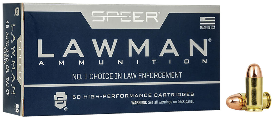 Speer Lawman Training Total Metal Jacket Round Nose 230 Grain .45 ACP/Auto