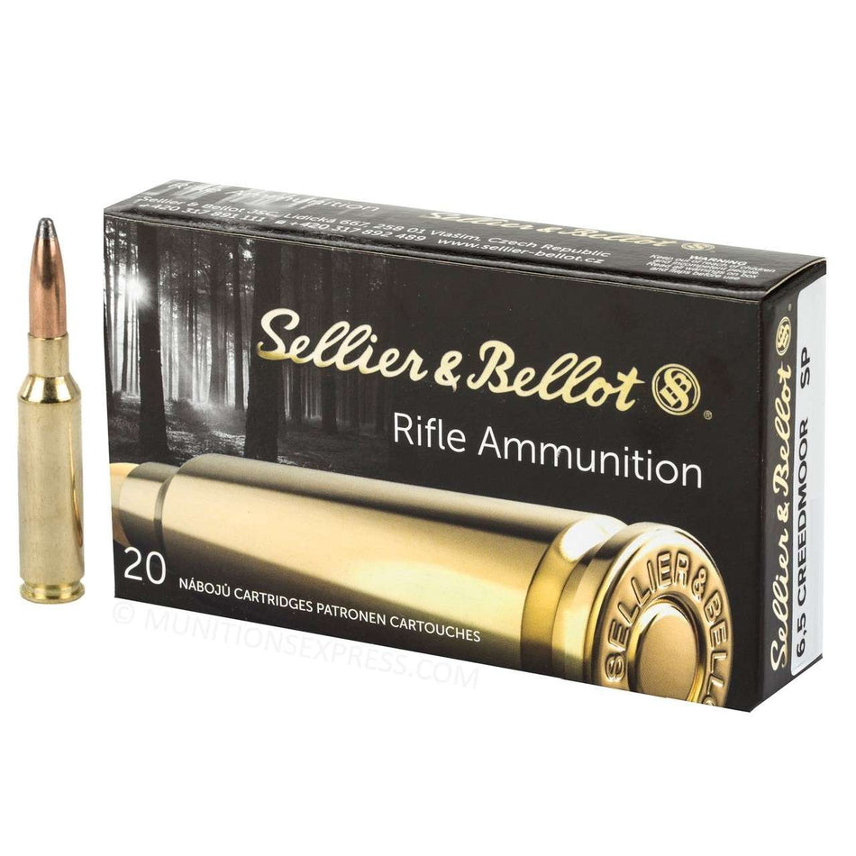 Sellier and Bellot 6.5mm Creedmoor Rifle 156 grain Soft Point ammunition