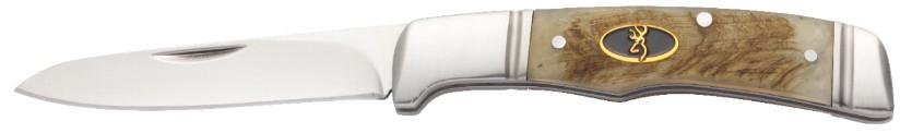 Browning Joint Venture Folding Pocket Knife Sheep Horn Scales 3" Stainless Blade
