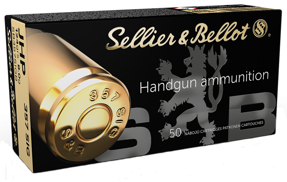 Sellier and Bellot .357 Sig Handgun 124 grain Jacketed Hollow Point ammunition