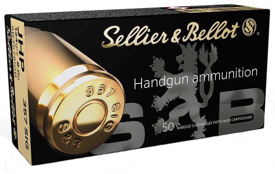 Sellier and Bellot .357 Sig Handgun 124 grain Jacketed Hollow Point ammunition