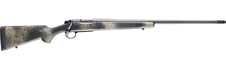 Bergara Rifles B14S522 B-14 Wilderness Ridge 6.5 Creedmoor 4+1 22" Threaded, Sniper Gray Cerakote Barrel/Rec, SoftTouch Woodland Camo Synthetic Stock, Omni Muzzle Brake