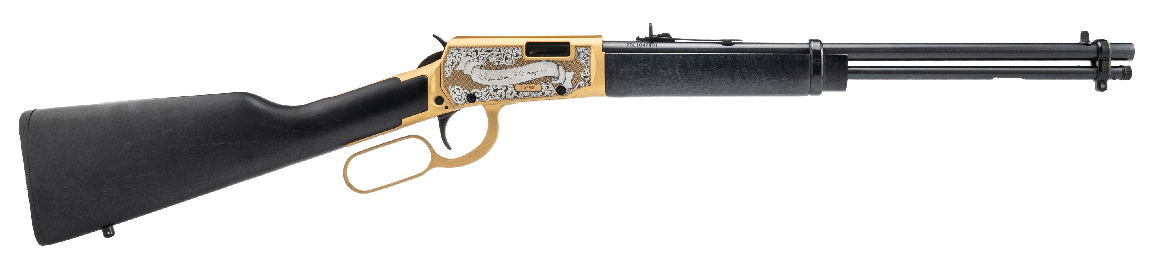 Rossi RL22181WD-GLD2RR Rio Bravo 22 LR 15+1 18" Black Oxide Polished Barrel, Gold Cerakote Aluminum Receiver, Fixed Wood Stock
