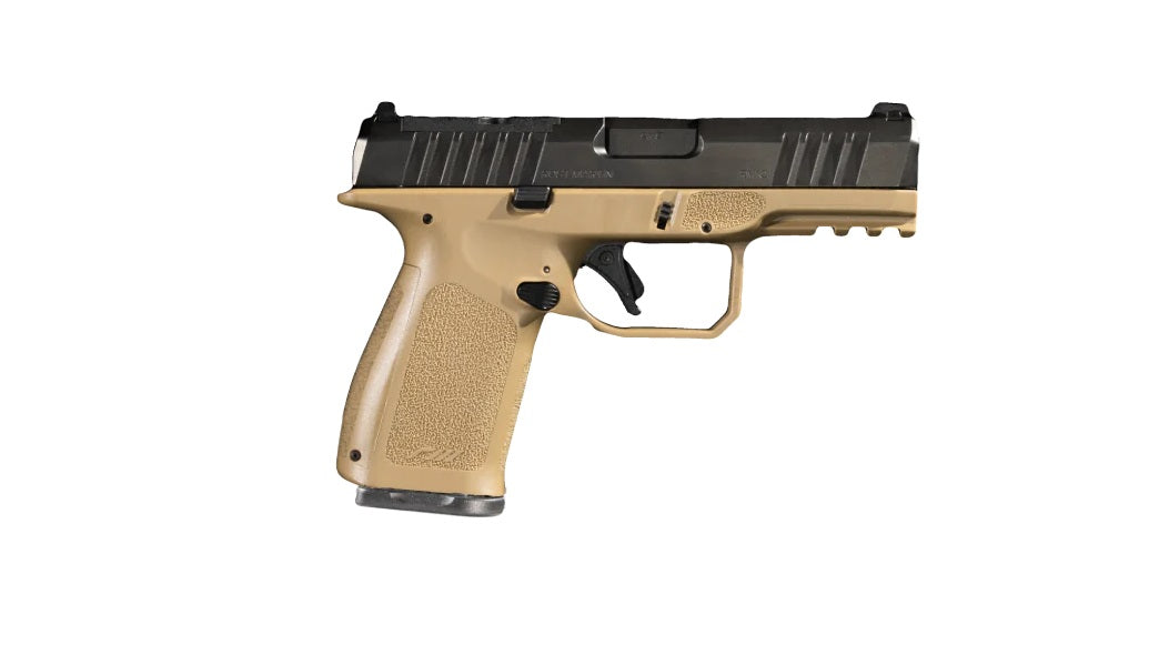 Rost Martin RM1CFDEOSP RM1C 9mm Luger 17+1 4" Black Match Grade Barrel, Black Tenifer Optic Ready/Serrated Steel Slide, Flat Dark Earth Polymer Frame w/Picatinny Rail, Textured Grip, Ambidextrous