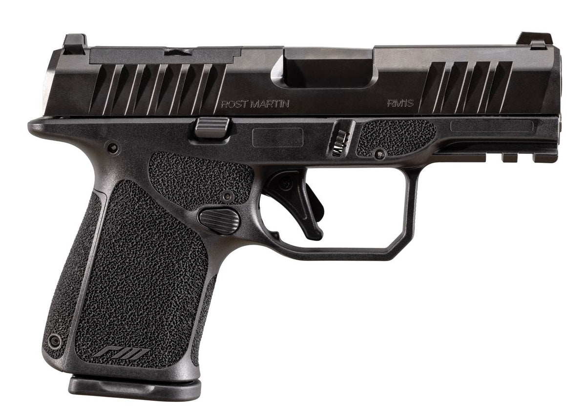 Rost Martin RM1SBLKOSP RM1C Sub-Compact Frame 9mm Luger 15+1 3.60" Black Match Grade Barrel, Black Tenifer Optic Ready/Serrated Steel Slide, Black Polymer Frame w/Picatinny Rail, Textured Grip