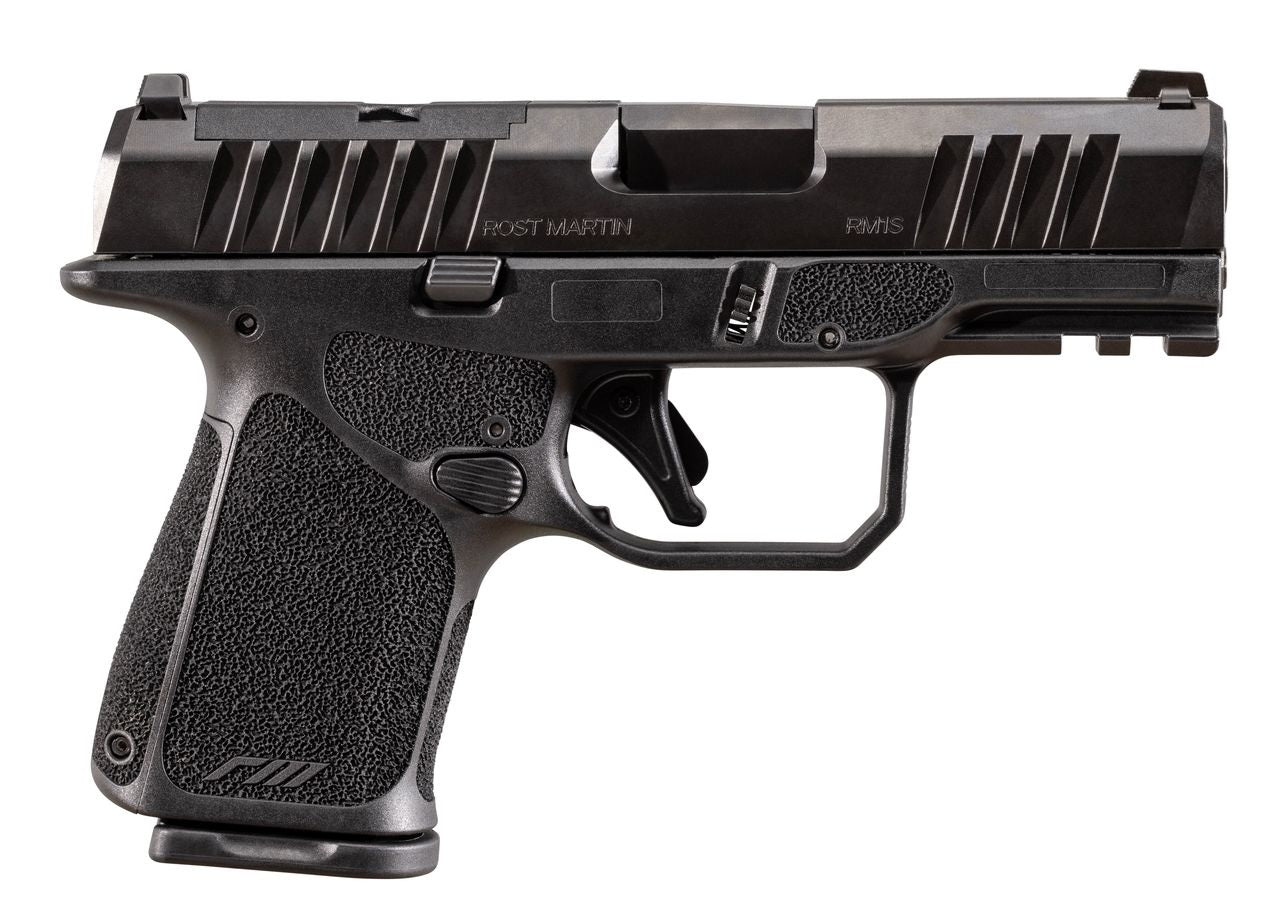 Rost Martin RM1SBLKOSP RM1C Sub-Compact Frame 9mm Luger 15+1 3.60" Black Match Grade Barrel, Black Tenifer Optic Ready/Serrated Steel Slide, Black Polymer Frame w/Picatinny Rail, Textured Grip