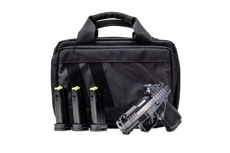 Rost Martin RM1SBLKOSP(COMP)SPL RM1S Comp Bundle 9mm Luger 12+1 15rd 3.60" Compensated Barrel, Black Nitron Steel Integrated Compensator/Serrated w/Optic Slide, Black Polymer Frame w/Picatinny Rail, T