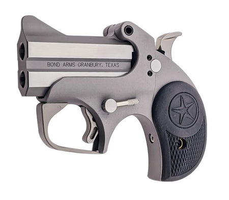 Bond Arms BARN Roughneck 9mm Luger 2 Shot 2.50" Rough Matte Stainless Steel Barrel & Frame, Black Rubber Grips