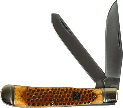 ABKT Roper Pit Viper Trapper 3.25" Blade Carbon Steel with Jigged Bone Handle