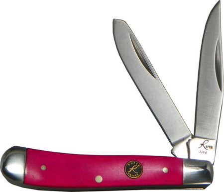 ABKT Roper Series Pink Sky Peanut Knife 2-Blade Pink Bone Handle