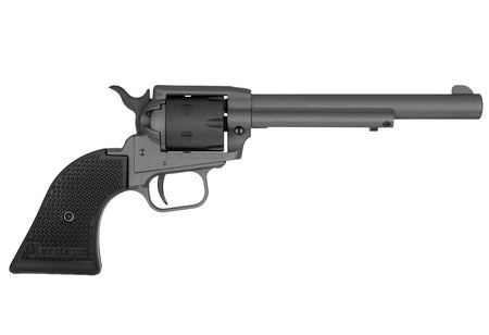 Heritage Mfg RR22C6 Rough Rider 22 LR 6 Shot. 6.50" Tungsten Gray Cerakote Steel Barrel & Frame, Black Satin Cylinder, Black Star Polymer Grip, Hammer/Thumb Safety, Exposed Hammer
