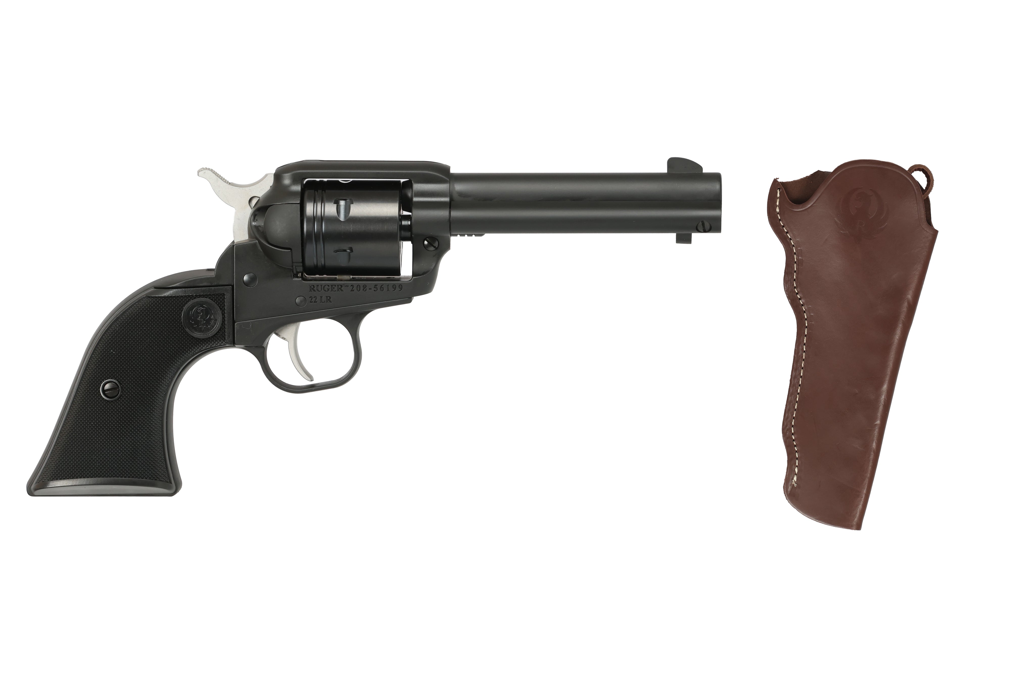 WRANGLER 22LR BLK 4.6" W/HOLST 2064 | BROWN HOLSTER