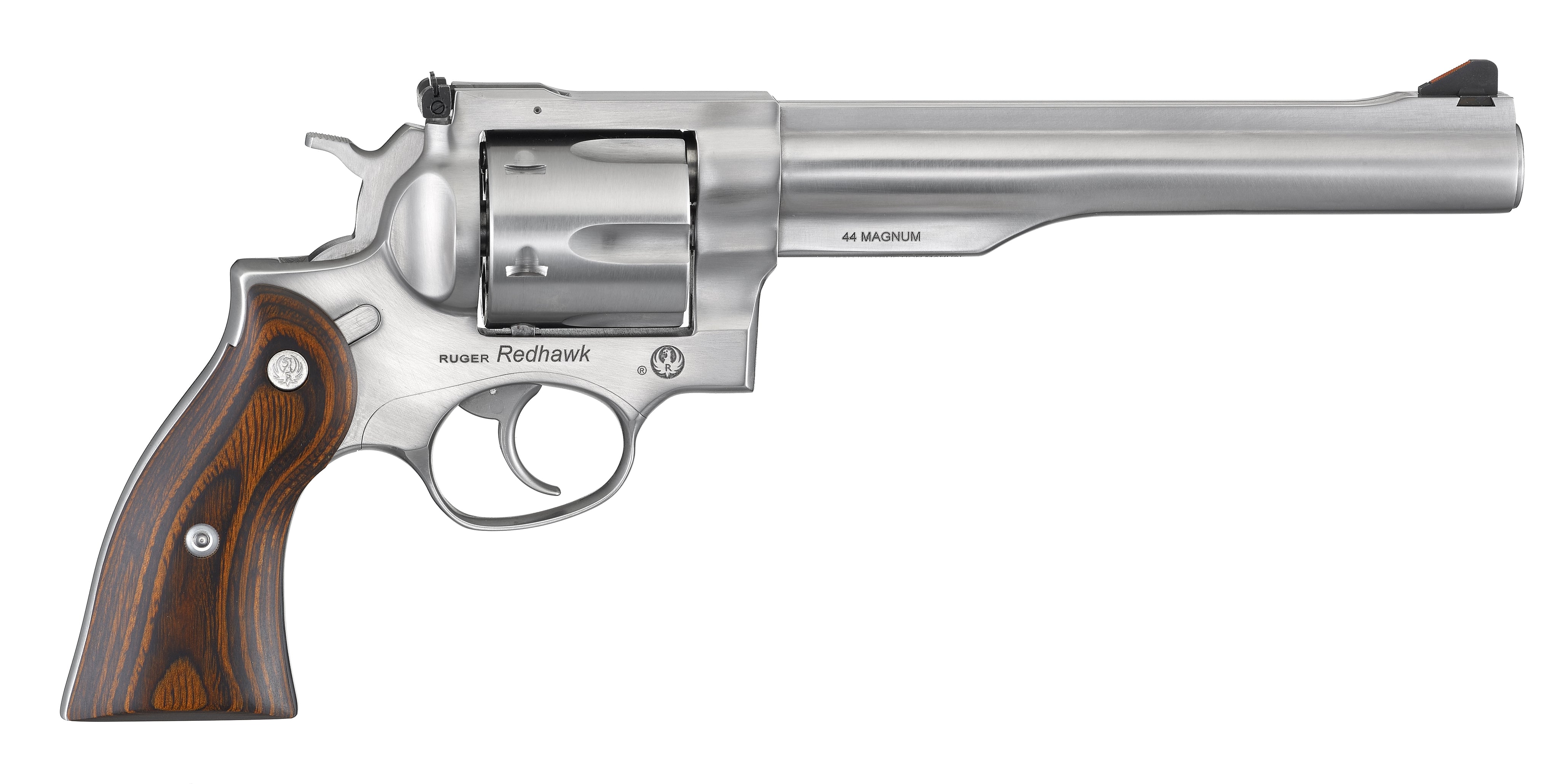 Ruger 5041 Redhawk Large Frame 44 Special/44 Rem Mag 6rd, 7.50" Satin Stainless Steel Barrel, Dual Chambered Satin Stainless Cylinder & Frame, Hardwood Grip
