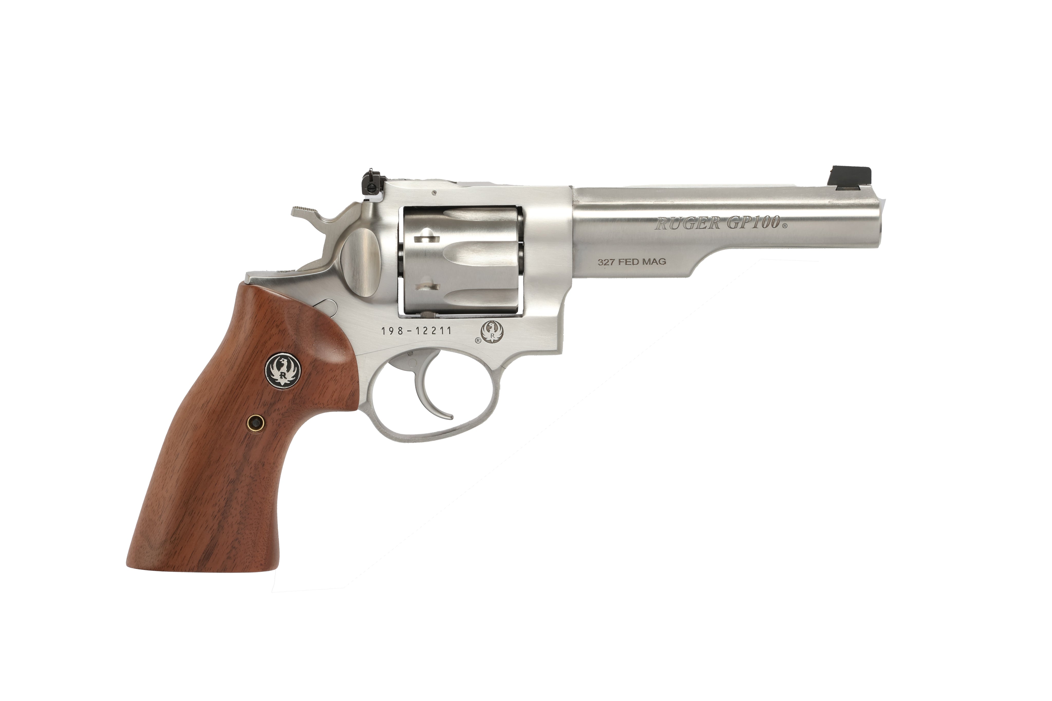 GP100 327FED SS HALF LUG 1793 ADJ SGTS/WALNUT GRIPS