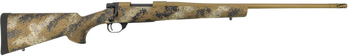 Howa HFN308SE 1500 Fence Line 308 Win 4+1 22" Flat Dark Earth Cerakote Threaded Barrel, Flat Dark Earth Cerakote Aluminum Drilled & Tapped Receiver, Scorched Earth Camo Fixed Synthetic Stock, Right Ha