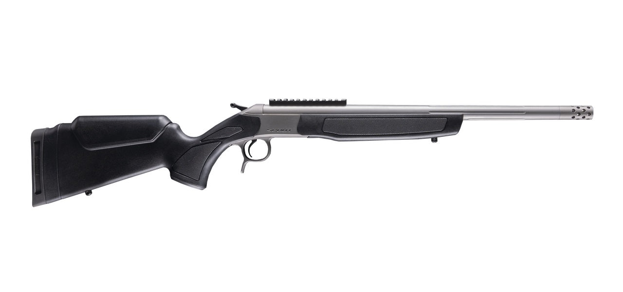 CVA CR4443S Scout Takedown 450 Bushmaster 1rd 22" Stainless Fluted Threaded Barrel, Stainless Steel Receiver w/Picatinny Rail, Adj Comb & LOP Black Synthetic Stock