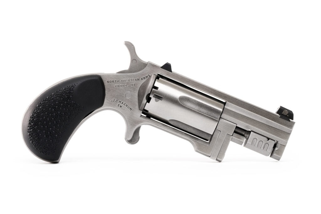 North American Arms SNTC Sentinel Conversion 22 WMR/22 LR 5 Shot 1.42" Matte Stainless Steel Barrel, Stainless Cylinder, Matte Stainless Steel Frame ,Slip-on Rubber Pebble Grip, Exposed Hammer