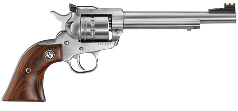 Ruger 8150 Single-Nine Large Frame 22 WMR 9rd 6.50" Satin Stainless Steel Barrel, Cylinder & Frame, Hardwood Gunfighter Grip, Transfer Bar Safety, Exposed Hammer