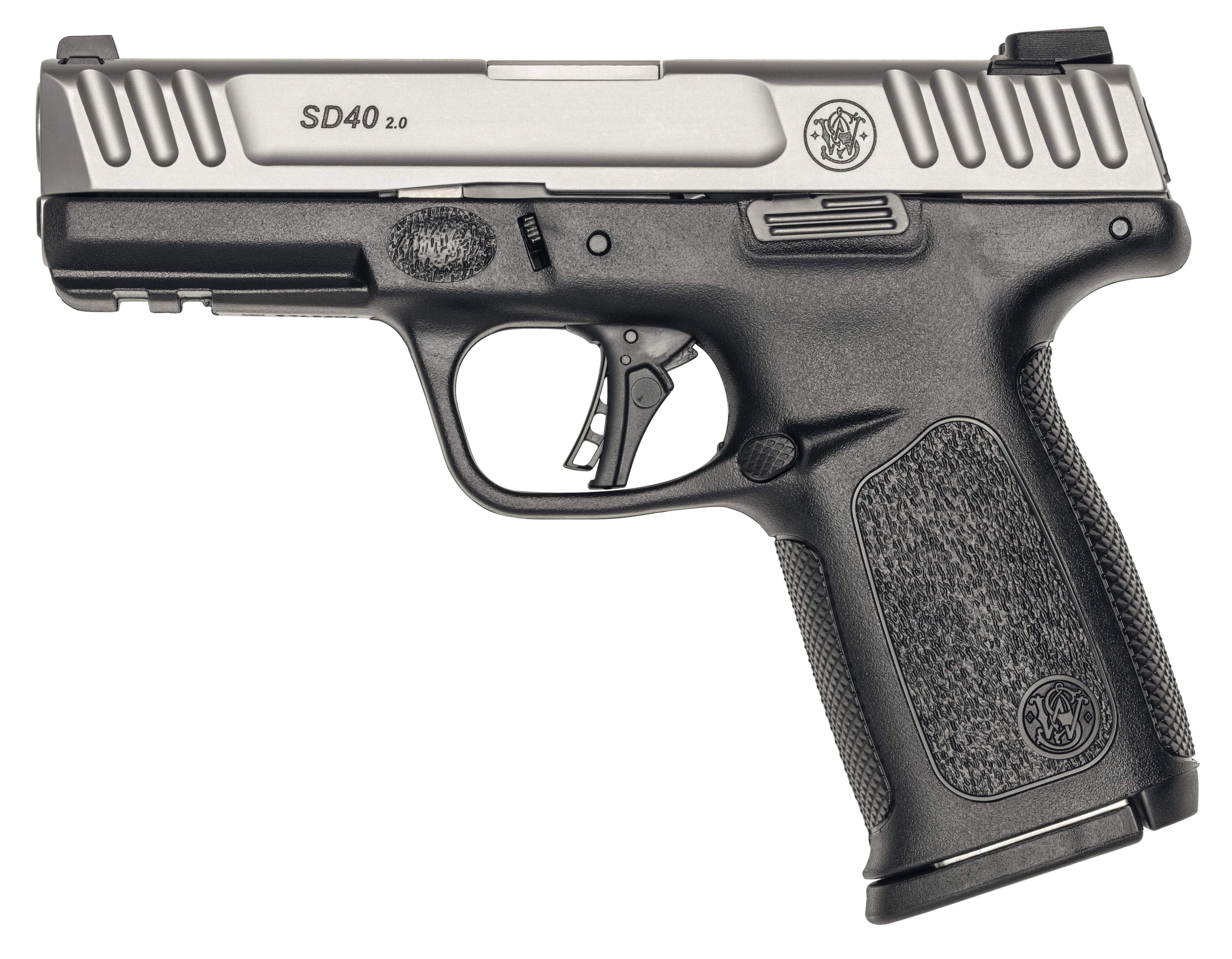 Smith & Wesson 13937 SD40 2.0 Compact Frame 40 S&W 10+1 4" Stainless Steel Barrel, Satin Serrated Stainless Steel Slide, Black Polymer Frame w/Picatinny Rail, Textured Grip